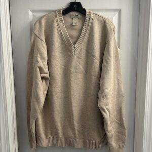 L.L. Bean Men's Tan V-Neck Sweater